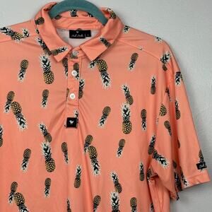 Bad Birdie Pineapple Polo Shirt Large | Golf Course Tropical Summer Resort wear